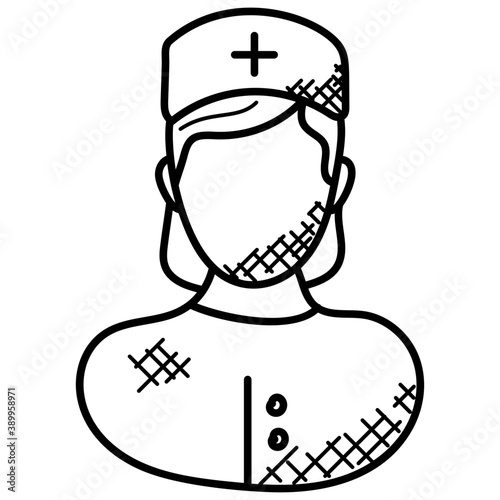 
A female avatar with a medical hat symbolising registered nurse
