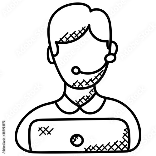 
A man working on laptop, technologist 
