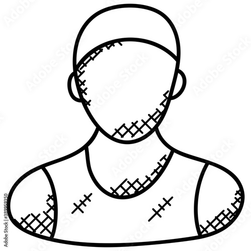 
doodle icon design of baseball player
