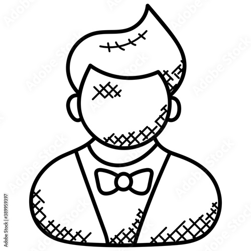 
Male avatar dressed up in waiter dress
