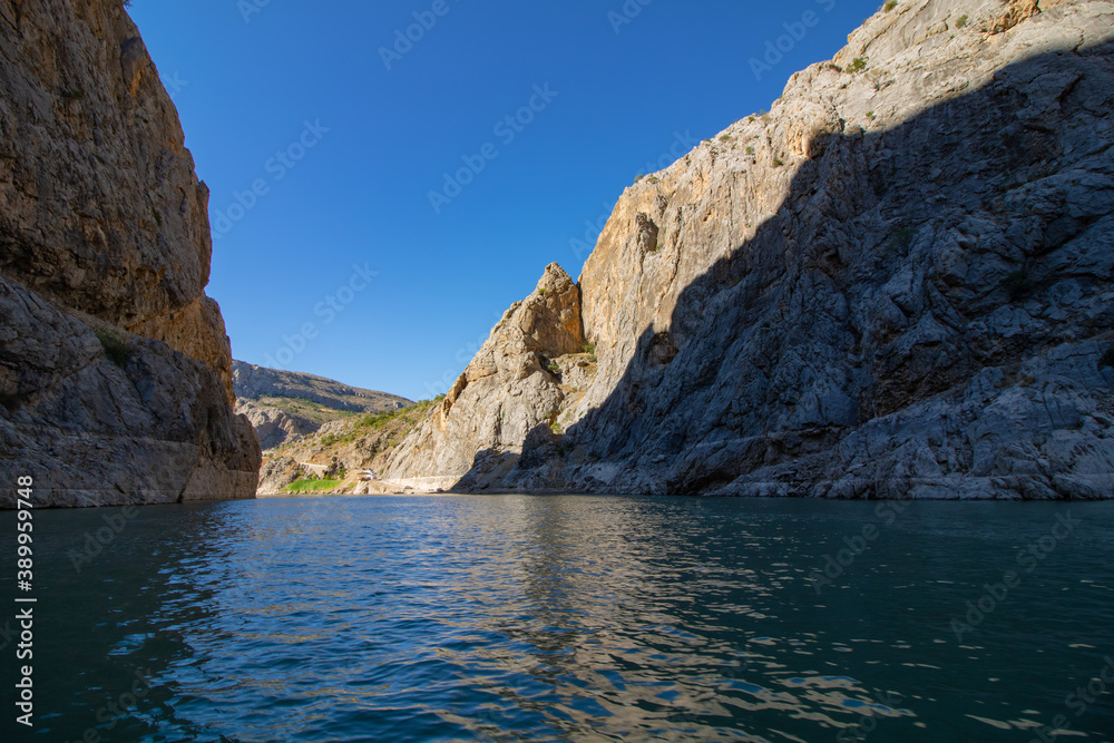 Euphrates River and Karanlik (Dark) Canyon in Kemaliye Erzincan Turkey