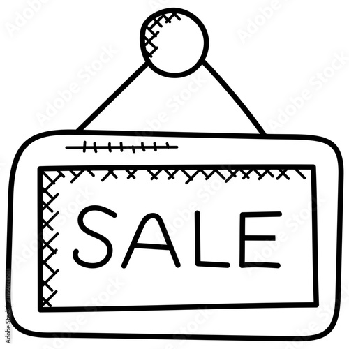 
Hanging sold sign board in a house, house auction
