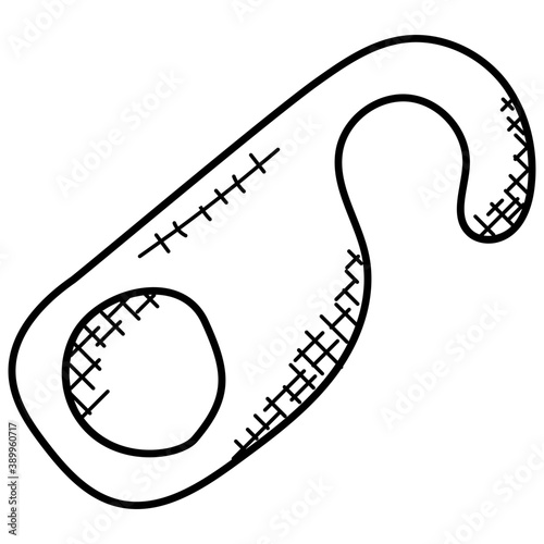 
Doodle icon design of door knob hanger 

