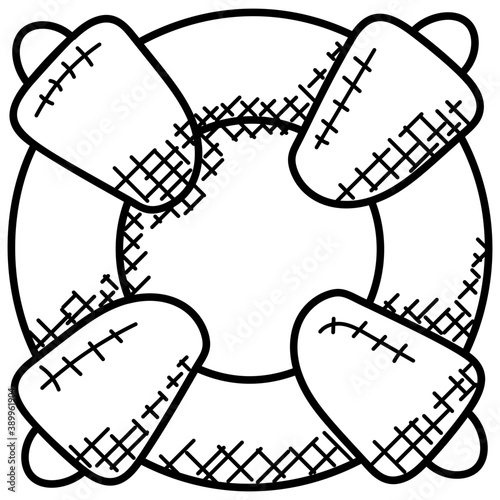 
Doodle icon design of lifebelt

