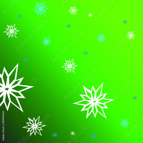 Christmas snowflakes on green background
