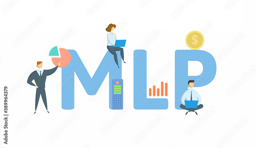 MLP, Master Limited Partnership. Concept with keyword, people and icons. Flat vector illustration. Isolated on white background. MLP, Master Limited Partnership. Concept with keyword, people and icons. Flat vector illustration. Isolated on white background.