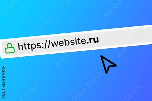browser bar with the url of a website with a ru top level domain