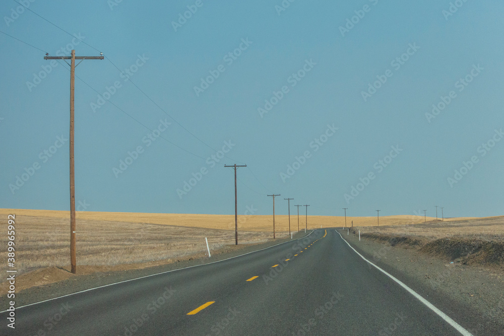 Freeway across the desert in east Oregon