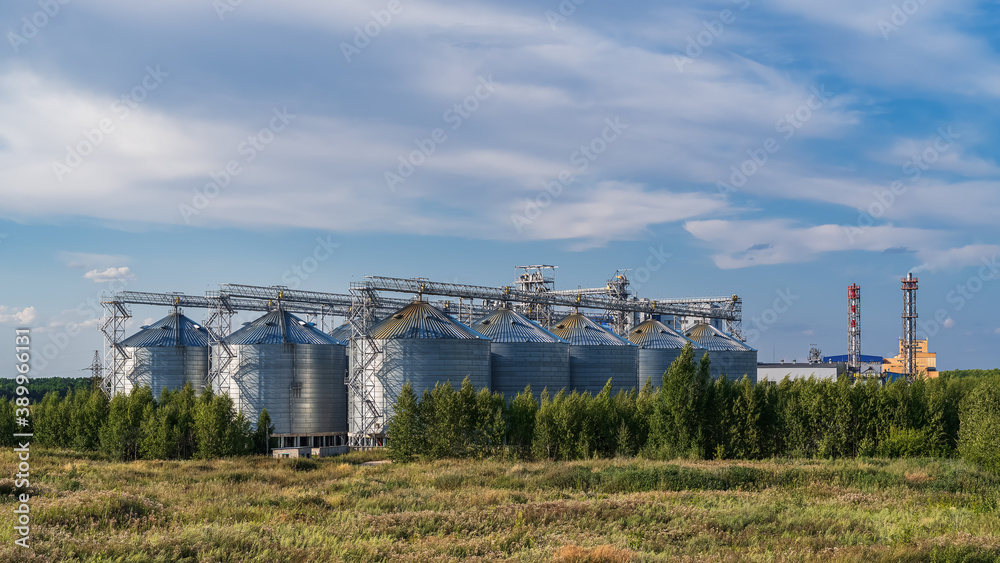 a large factory for the manufacture of malt, bright Sunny day. a large factory for the manufacture of malt, bright Sunny day.