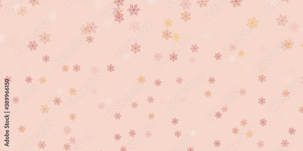Light orange vector natural backdrop with flowers.