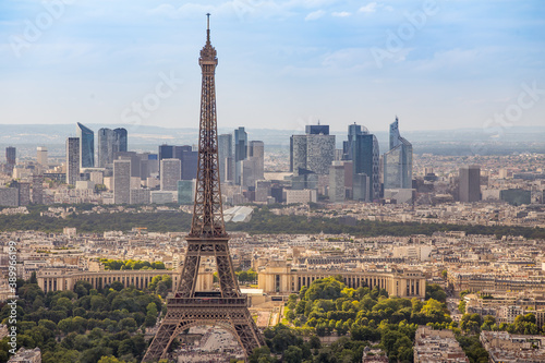Panorama of Paris with the Eiffel Tower from above