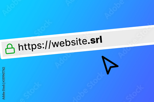 browser bar with the url of a website with a srl top level domain photo