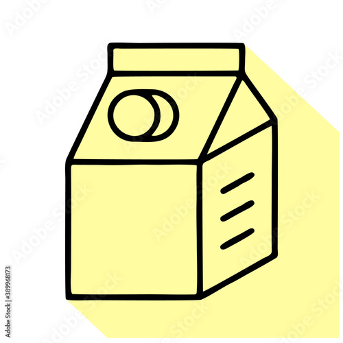 Milk box flat logo, kefir icon. Dairy product vector illustration.