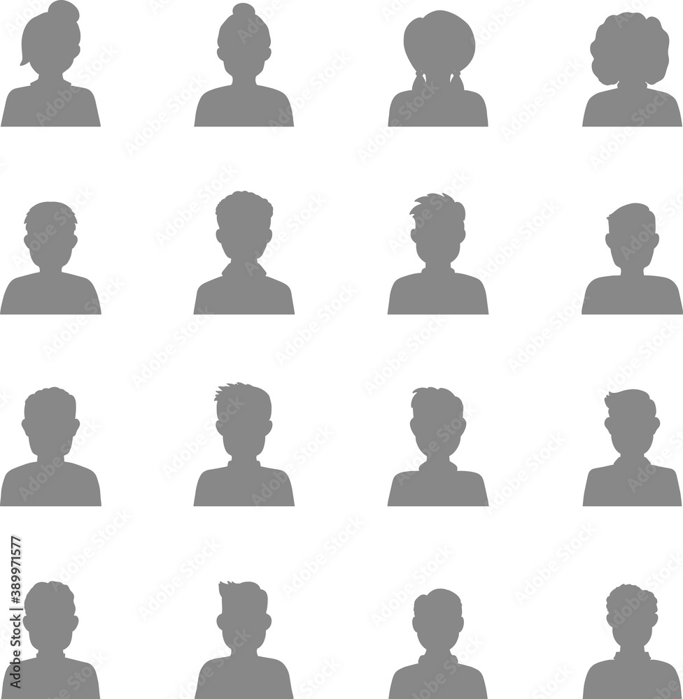 Big set of flat avatar, vector people icon, user faces design illustration, including male and female . User flat avatar icon, sign, profile people symbol Big set of flat avatar, vector people icon, user faces design illustration, including male and female . User flat avatar icon, sign, profile people symbol