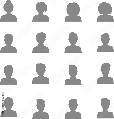 Big set of flat avatar, vector people icon, user faces design illustration, including male and female . User flat avatar icon, sign, profile people symbol