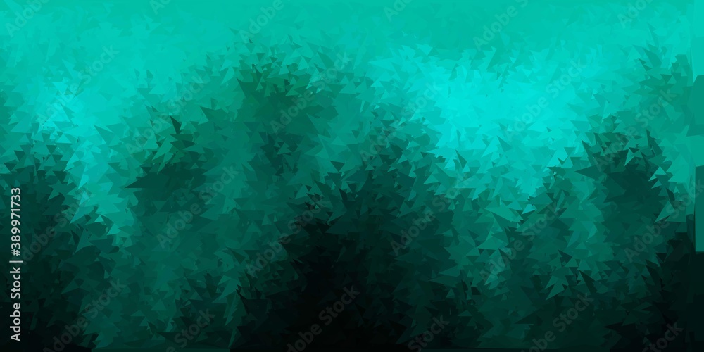 Dark green vector polygonal background.