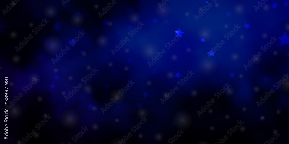 Dark BLUE vector pattern with abstract stars.