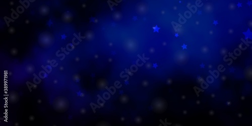 Dark BLUE vector pattern with abstract stars.