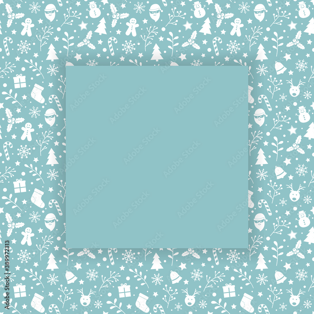 Christmas background with decorations and copyspace. Concept of Xmas frame. Vector Christmas background with decorations and copyspace. Concept of Xmas frame. Vector