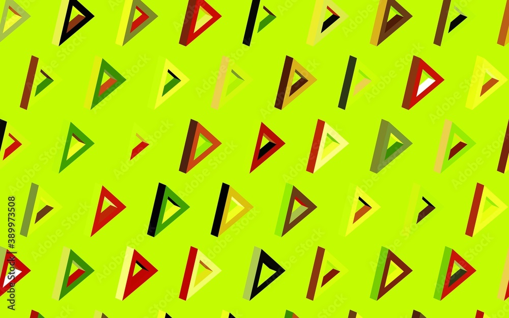 Dark Green, Red vector background with triangles.