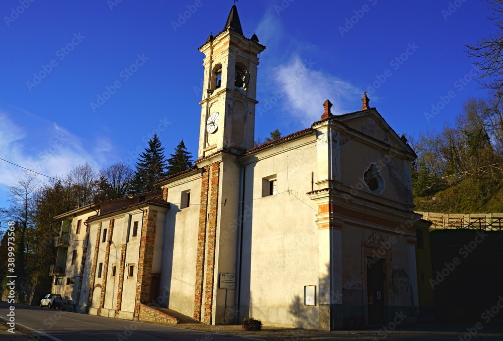 san benedetto church in Montezemolo, province of Cuneo in Piedmont