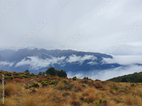 clouds over the mountains New Zealand Kepler 