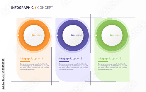 Vector infographic design template. Three options, steps, levels