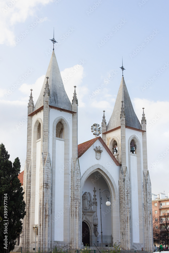 Santo Condestavel Church in Lisbon. Neogothic style Catholic landmark in the capital of Portugal