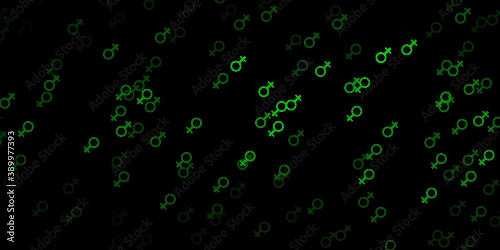 Dark Green vector background with woman symbols. Dark Green vector background with woman symbols.