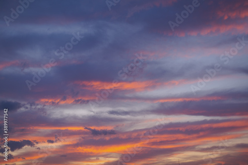 Wallpaper Mural Beautiful colorful sunset sky of red, orange, yellow, black, blue and cyan colors. Nature background. Torontodigital.ca