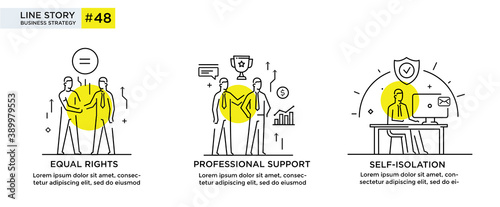 Set of illustrations concept with business concept. Workflow, growth, graphics. Business development, milestones, start-up. linear illustration Icons infographics. Landing page site print poster. Line