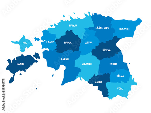 Estonia - map of counties photo