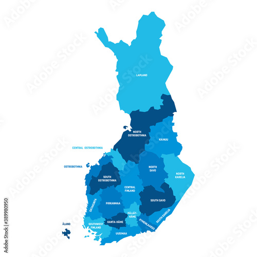 Finland - map of regions