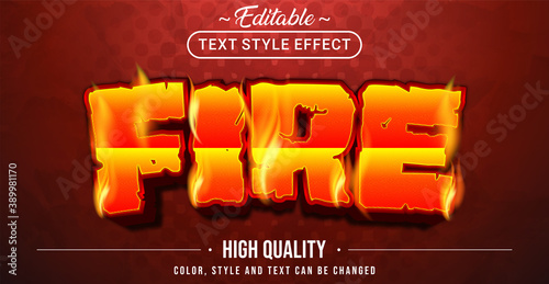 Editable text style effect - Fire theme style.