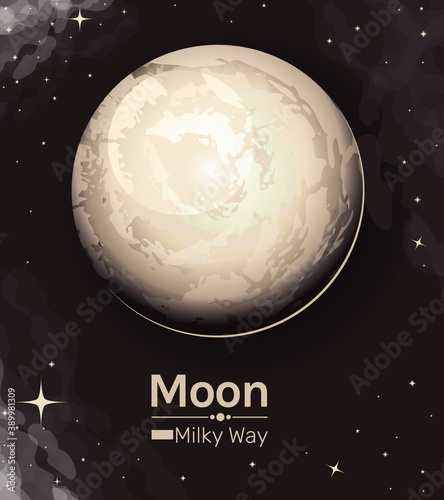 moon milky way style icon vector design