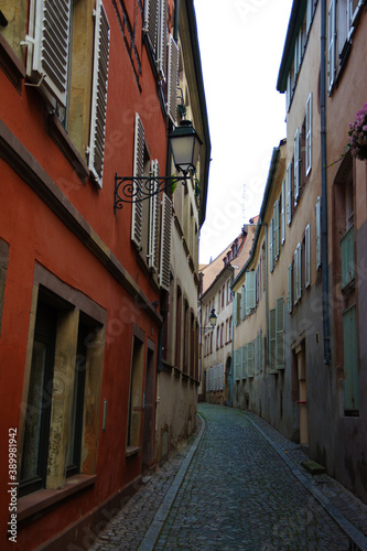 Old city street in Basel Switzerland