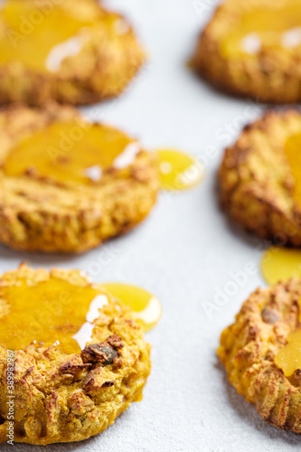 Homemade pumpkin cookies with honey