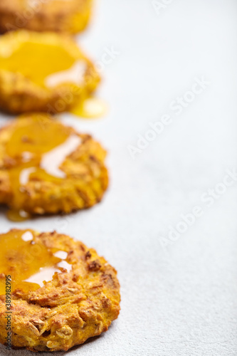 Homemade pumpkin cookies with honey
