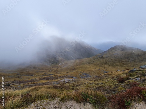 fog in the mountains New Zealand Kepler