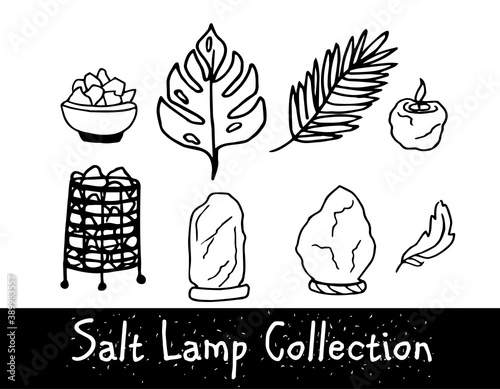 Unique Line Style Vector Salt Lamp collection