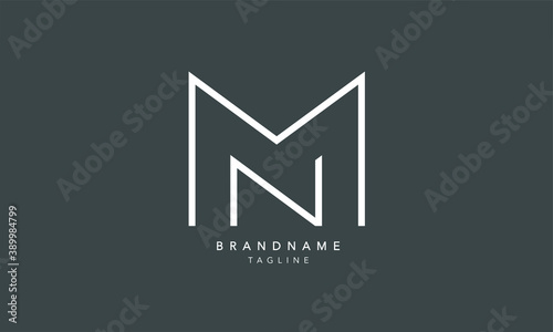 Alphabet letters Initials Monogram logo MN, NM, M and N
