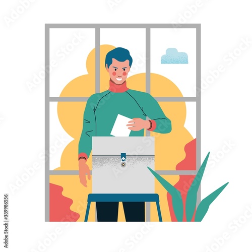 Elector - a man voting in the elections.