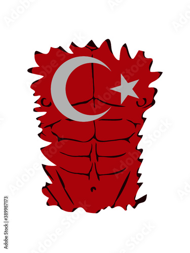 Türkei Flagge Muskeln 
