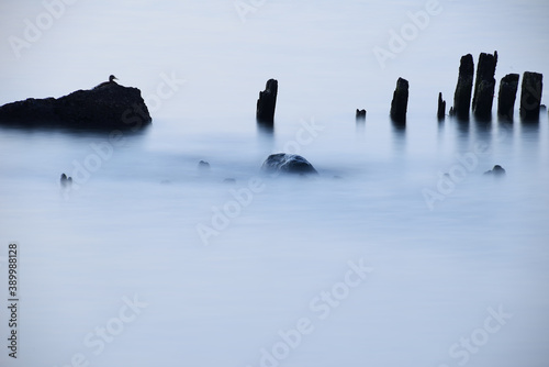 Sea and rocks, Ustka, Poland, Baltic sea.
