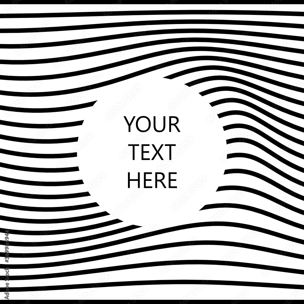 WAVY LINE PATTERN BACKGROUND BLACK WHITE WITH QUOTED TEXT VECTOR TEMPLATE