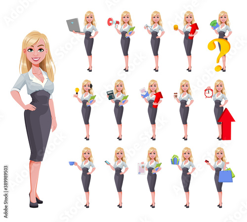 Beautiful businesswoman cartoon character.