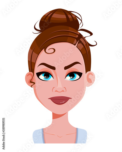 Face expression of beautiful woman. Female emotion