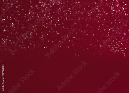 Dark red background with glitter.