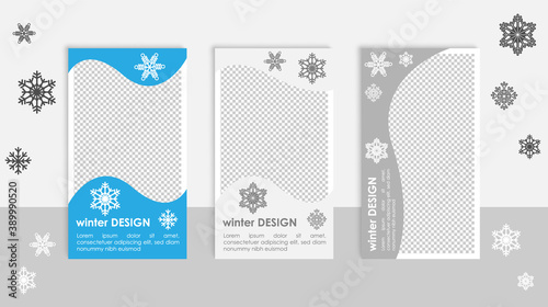 Social media editable post banner with winter snowflake theme, christmas, snow. Web banners for social media. Clear and simple design, vector illustration.	
