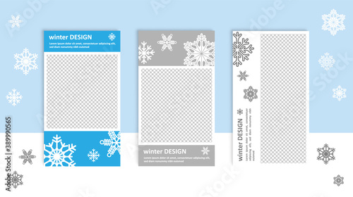 Social media editable post banner with winter snowflake theme, christmas, snow. Web banners for social media. Clear and simple design, vector illustration.	
